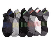Sof Sole 6 Pares de Calcetines Acolchados de bambú para Hombre, Negro, Gris, Azul, Amarillo, Verde, Naranja, Taille Unique