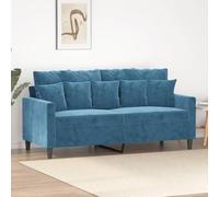 Sofá 2 Plazas Azul Terciopelo 140 cm Moderno Elegante Cómodo Sala Estar Sala TV Metal Estructura Resistente Sillón Relax