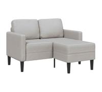 Sofá 2 Plazas con Chaise Longue Forma L Gris Nube 125 cm, Sofá Cama Moderno para Sala de Estar, Tela Poliéster Suave, Estructura Robusta Metal y Madera, Diseño Ahorra Espacio Apartamentos Pequeños