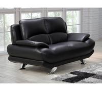 Sofá 2 plazas de piel sintética MUSKO - Negro