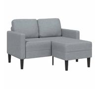 Sofá 2 Plazas L Shape Chaise Longue Gris Claro 125cm Moderno Espacio Pequeño Sala Estar Comodo Tela Poliester Estructura Robusta Metal Madera