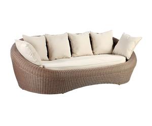 Sofá 3 plazas de jardín de resina trenzada marrón - WHITEHEAVEN