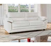 Sofá 3 plazas de piel sintética MANOA - Blanco