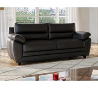 Sofá 3 plazas de piel sintética MANOA - Color negro