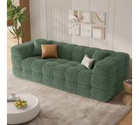 Sofá 3 Plazas de Tela Teddy - Sofá de Tela Teddy de 75" para y , Sofá Modular Minimalista con 2 Cojines, Muebles para Espacios Pequeños, Asiento Moderno y para y Estudio Negro Azul Verde Marrón