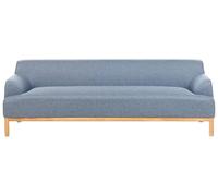 Sofá 3 plazas Elegante Tela poliéster Patas de Madera Sala de Estar Azul Sosjo