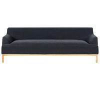 Sofá 3 plazas Elegante Tela poliéster Patas de Madera Sala de Estar Negro Sosjo