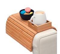 Sofa Arm Table, Wooden Couch Arm Cup Holder, Compact Side Table, Efficient Anti-Slip Drink Coaster, Portable and Convenient Home Organizer for Drinks and Snacks