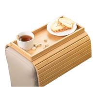 Sofa Arm Tray - Foldable Bamboo Couch Table Caddy, Sofa Armrest Tray with Cup Holder | Drinks, Phone, Remote, Snack Storage Flexible Foldable Convenience For Drinks Snacks Remote Phone