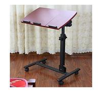 Sofa Bed Stand Mobile Computer Desk Suitable for Bedroom Living Room Speech (Color : Red Walnut)