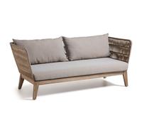 Sofá Belleny de 3 plazas en cuerda beige y madera maciza
