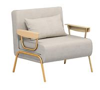 Sofa Cama 1 Plaza Plegable Lujo Nórdico Ligero Tela Sofás de Salón Convertible Respaldo Ajustable en 6 Posiciones Cama de Invitados para Oficina Dormitorio Salón(Beige,186 * 103 * 30cm)