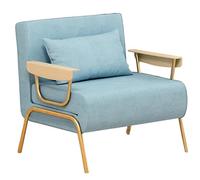 Sofa Cama 1 Plaza Plegable Lujo Nórdico Ligero Tela Sofás de Salón Convertible Respaldo Ajustable en 6 Posiciones Cama de Invitados para Oficina Dormitorio Salón(Blue,186 * 83 * 30cm)