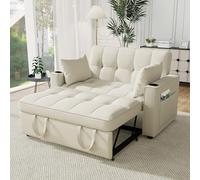 Sofa Cama 2 plazas 3 en 1 con Función para Dormir, Portavasos y Almohada, Sofás Camas Plegable, para Sala de Estar, Dormitorio, Apartamento de Cine en Casa