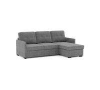 Sofá cama 3 plazas budwing enzo gris con chaise reversible lado izquierdo/derecho (218x152x88 cm)