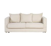 Sofá cama 3 plazas de pana beige con colchón de 13 cm BACIO