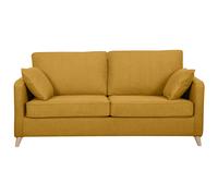 Sofá cama 3 plazas nórdico amarillo comino con colchón de 10 cm PAPEL