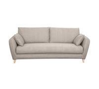 Sofá cama 3plazas nórdico de tela beige natural con colchón de 10 cm CREEP