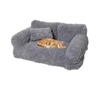 Sofá cama calmante para mascotas, sofá suave para perros y gatos con funda extraíble, cama antideslizante grande para mascotas, cómodo mueble de silla de perrera
