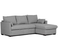Sofá-cama chaise longue budwing orlando gris c/ almacenamiento - 4 plazas - 221x123x85 cm