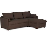 Sofá-cama chaise longue budwing orlando marrón c/ almacenamiento - 4 plazas - 221x123x85 cm