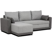 Sofá-cama chaise longue reversible budwing leah gris bicolor - 3 plazas - 233x124x69 cm