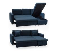 Sofá cama clark 3 plazas color azul