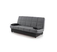 ECCOX Matris - Sofa Cama Clic Clac Julieta 3 Plazas, Color Gris Lava, Medida sofá: 184x75x31 cm., Medida Cama: 190x132x40 cm., Incluye 2 Cojines