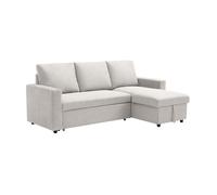 Sofá cama con chaise longue y almacenaje ivy beige para hogar moderno mueble de almacenaje - homekit