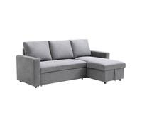 Sofá cama con chaise longue y almacenaje ivy gris para hogar moderno mueble de almacenaje - homekit