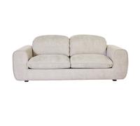 Sofá cama con reposacabezas ajustables 3 plazas de tela terciopelo chenilla beige NOAM