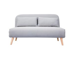 Sofá cama convertible 2 plazas en tejido gris claro AMIKO