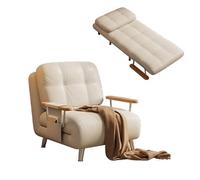 Sofá cama convertible con ajuste de respaldo de 5 niveles, diseño ergonómico, reposabrazos de acero inoxidable, piel encerada tamaño queen para sala de estar, oficina, apartamento