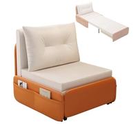 Sofá cama convertible con almacenamiento, diseño plegable 3 en 1, tela de fibra sintética para el hogar, oficina, sala de estar, tamaño compacto