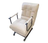Sofá Cama Convertible con Respaldo Ajustable en 5 Niveles Tela Técnica Algodón de Muñeca Diseño Plegable con Ruedas, Sin Montaje, Multiuso(White,55cm)