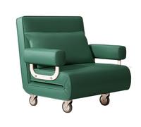 Sofa Cama Convertible Individual Plegable 3 en 1 Tejido Tecnológico Sofás de Salón con Ruedas Ajuste del Respaldo en 6 Niveles Cama de Invitados para Oficina Dormitorio Salón(Green,186 * 127 * 26cm)
