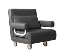 Sofa Cama Convertible Individual Plegable 3 en 1 Tejido Tecnológico Sofás de Salón con Ruedas Ajuste del Respaldo en 6 Niveles Cama de Invitados para Oficina Dormitorio Salón(Gray,186 * 107 * 26cm)