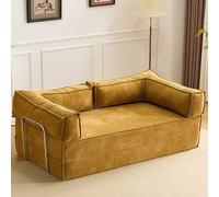 Sofá cama convertible, sofá plegable de pana con almohadas, futón para sala de estar y dormitorio, diseño compacto para espacios pequeños