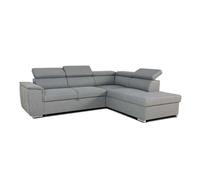 Sofá cama daitana de sala en color gris con respaldo reclinable y arcón 260x77/94x216 cm