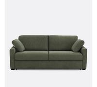 Sofá cama de 2, 3 o 4 plazas, HR prémium, en terciopelo de canalé fino, TIMOR. Talla 2 plazas. Color Verde