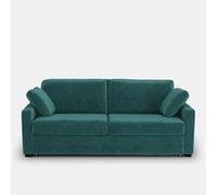 Sofá cama de 2, 3 o 4 plazas, HR premium, en terciopelo, TIMOR. Talla 4 plazas. Color verde esmeralda