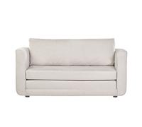 Miliboo Sofá Convertible de 2 plazas de Tela Efecto Terciopelo texturizado Beige León