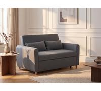 Vente-unique-Sofá Cama de 2 plazas de Tela Ayla - Gris
