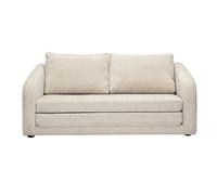 Sofá cama de 2 plazas en tela efecto terciopelo texturizado beige MAHAUT