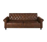 Sofá cama de 3/4 plazas de microgamuza marrón