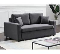 Unique Sofá cama poliéster 3 plazas gris antracita 168x101cm