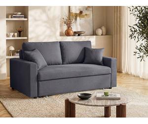 Sofá cama de 3 plazas de tela - Antracita - INIZOR