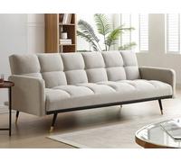 Sofá cama de 3 plazas de tela beige - ROREMA