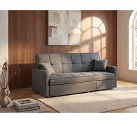 Vente-unique - Sofá Cama 3 plazas Canetti - poliéster - Gris