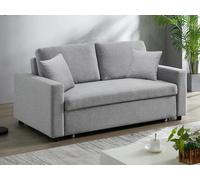 Sofá cama de 3 plazas de tela - Gris claro - INIZOR